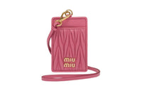 MIU MIU Nappa Leather Card Holder Women's Pink