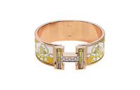 HERMES Enamel Bangles Women's Gold