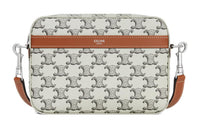CELINE Cow Leather Messenger Bag, Shoulder Bag, Crossbody Bag Small Size Men's Tan/Light Umber