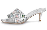 LOUIS VUITTON Revival Slide Slippers Women's Silver