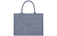 DIOR BookTote Denim Handbag Small Size Women's Denim Blue