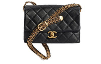 CHANEL Calfskin Shoulder Bag, Crossbody Bag Small Size Women's Black