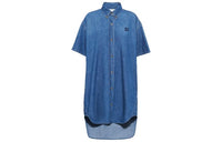 MIU MIU Short-Sleeved Dresses Women's Sapphire Blue