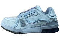 LOUIS VUITTON Low-Top Skateboard Shoes Men's Gray White