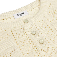 CELINE Short Sleeved Dresses Women's Ecru