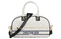 DIOR VibeOBLIQUE Rubber Bowling Bag Shoulder Bag Crossbody Bag Handbags Medium Size Women's White