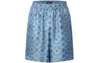 LOUIS VUITTON Monogram Silk Shorts Casual Shorts Men's Blue