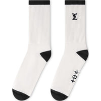 LOUIS VUITTON SS24 Mid Calf Socks Unisex 1 Pack White