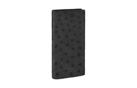 LOUIS VUITTON Brazza Ostrich Leather Patchwork With Cow Leather Wallet Men's Black