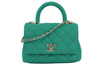 CHANEL COCO Handle Calfskin Crossbody One Shoulder Handbags Women's Green