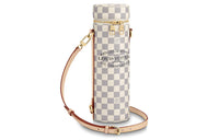 LOUIS VUITTON Canvas With Leather Crossbody Bag Unisex White Checkerboard