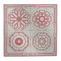 HERMES Mulberry Silk Cashmere Shawls Women's Mixed Gray/Red