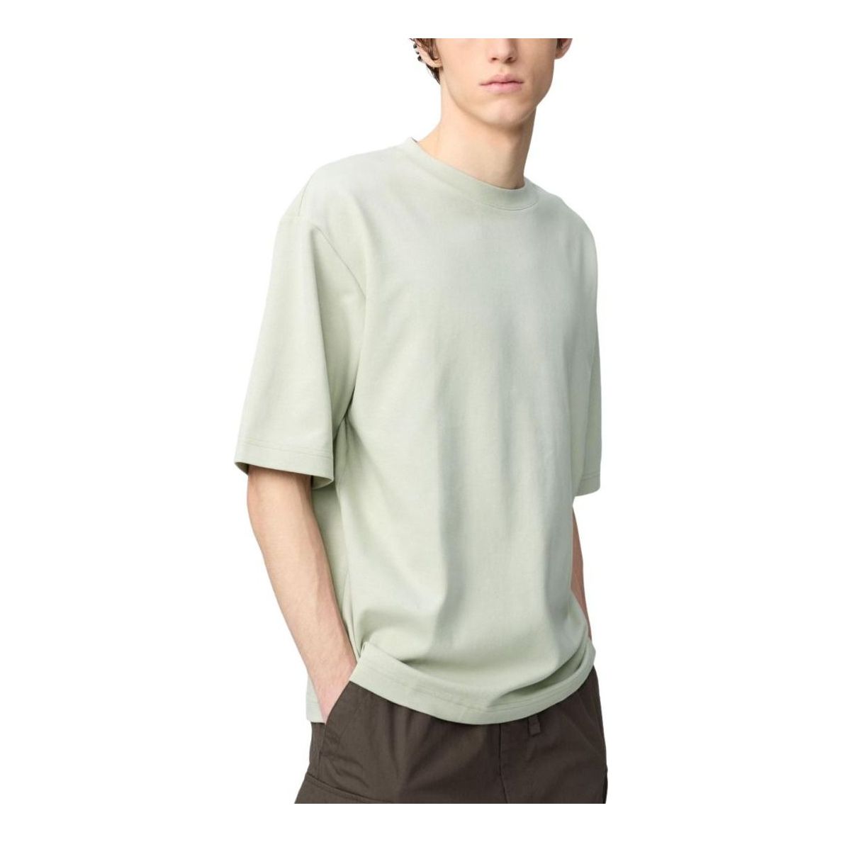 UNIQLO U AIRism Cotton Half Sleeve Oversized T-Shirt 'Light Green' 482295-50
