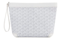 GOYARD Cow Leather Toiletry Bags Storage Bags Clutches Unisex White