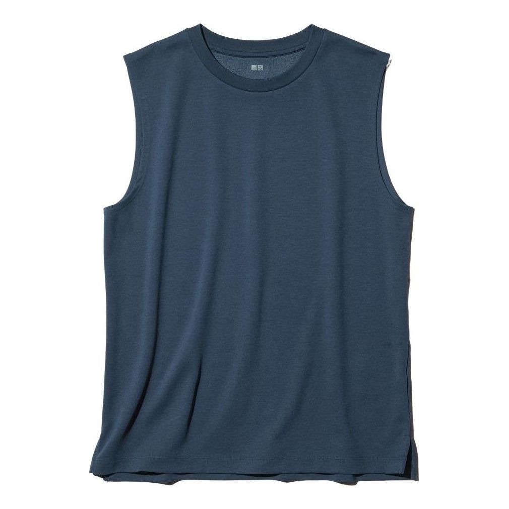 UNIQLO AIRism Cotton Sleeveless T-Shirt 'Blue' 482760-68