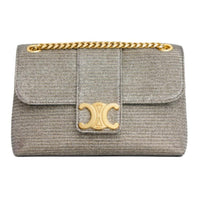 CELINE Fabric Shoulder Bag, Crossbody Bag Small Size Women's Bright Gold