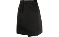 PRADA Leather Long Skirts Women's Black