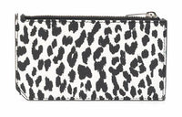 SAINT LAURENT Grain Embossed Cow Leather Card Holder Card Holder Men's Black/White
