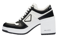 PRADA Chunky Heel High Heels Women's Black White