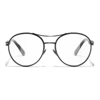CHANEL Metal Aviator Eyeglass Frames Women's Black