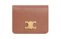 CELINE Triomphe Shiny Calfskin Wallet Women's Bronze