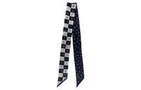 CHANEL Silk Scarves Unisex Black/White