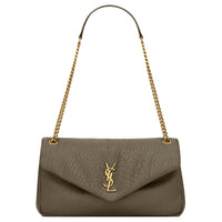 SAINT LAURENT Grained Sheepskin Handbag Shoulder Bag Women's Light Musk