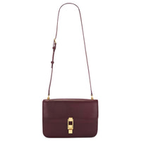 SAINT LAURENT Leather Shoulder Bag Women's Burgundy