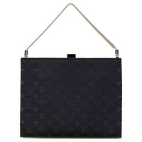LOUIS VUITTON Satin Handbag Medium Size Women's Black