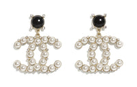 CHANEL Earrings Women's Pearl White