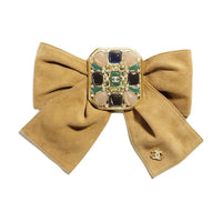 CHANEL Goatskin Brooches Women's Beige