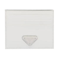PRADA Leather Card Holder Women's White