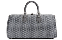 GOYARD Boston Canvas With Leather Portable Crossbody Bag, Travel Bag Medium Size Unisex Gray