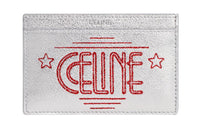 CELINE Wiltern Layered Cow Leather Card Holder Women's Silver