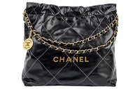 CHANEL 22Bag Leather Tote Bag, Shopping Bag, Shoulder Bag Women's Black