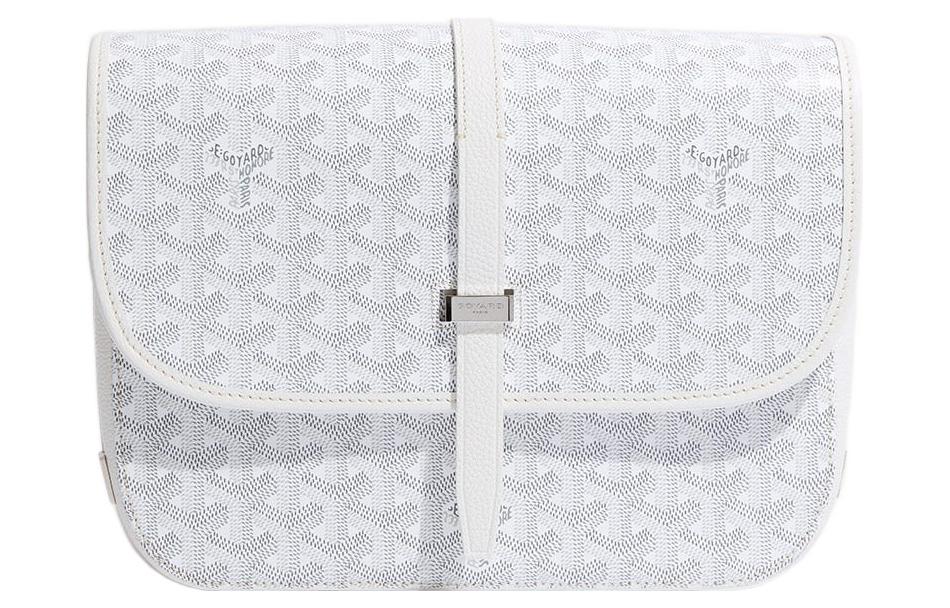 GOYARD Belvédère Canvas With Leather Crossbody Bags Shoulder Bags Unisex White