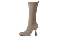 HERMES Halo Knee-high Boots 9.5cm Women's Taupe