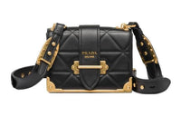 PRADA Leather Shoulder Bag Crossbody Bag Women's Black