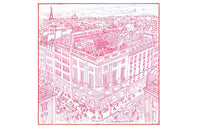 HERMES Roof Garden Silk Scarves Women's Pink