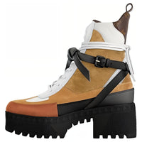 LOUIS VUITTON Laureate Ankle Boots 5cm Women's Tawny