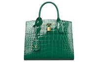 LOUIS VUITTON Luminous Crocodile Leather Handbag Small Size Women's Emerald Green