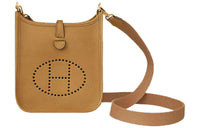 HERMES Evelyne Clemence Bullock Leather Shoulder Bag Crossbody Bag Mini Women's 4B Biscuit Cookie