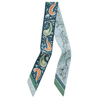 HERMES Mulberry Silk Silk Scarves Women's Light Marine Blue