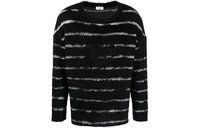 SAINT LAURENT Stripe Pattern Fuzzy Sweater