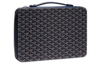 GOYARD Companion Canvas With Leather Business Bag Briefcase Men's Dark Blue