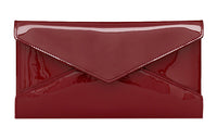 SAINT LAURENT Smooth Finish Leather Envelope Bag Clutches Women's Red