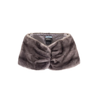 PRADA Water Mink Leather Shawls Women's Gray