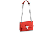 LOUIS VUITTON Vavin Cow Leather Shoulder Bag Women's Scarlet