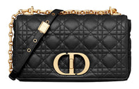 DIOR Caro Soft Cow Leather Chain Bag, Shoulder Bag, Crossbody Bag Medium Size Women's Black