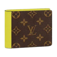LOUIS VUITTON Coated Canvas With Leather Wallet Men's Brown And Yellow